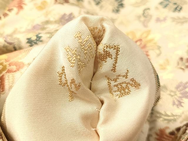 平和屋着物●全通柄　九寸名古屋帯　名物裂　金糸　正絹　逸品　CABK4501vp