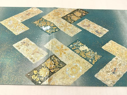 平和屋着物●玉虫金彩　加藤信和　六通柄袋帯　螺旋　檜垣動物花文　引箔　正絹　逸品　CABK4504vp