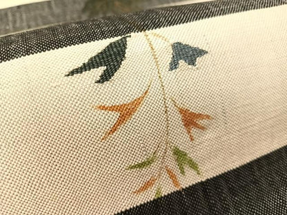 平和屋着物●太鼓柄袋帯　紬地　横段蔦の葉文　正絹　逸品　CABK4506vp