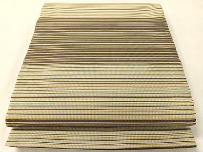 平和屋着物●両面　太鼓柄袋帯　横段唐草文　金糸　正絹　逸品　未使用　CABK4510vp