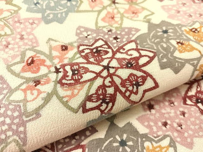 平和屋着物●九寸名古屋帯　型染め　舞桜　正絹　逸品　CABK4515vp
