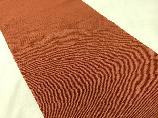 平和屋着物●八寸名古屋帯　信州紬　栗梅色　正絹　逸品　CABK4518vp