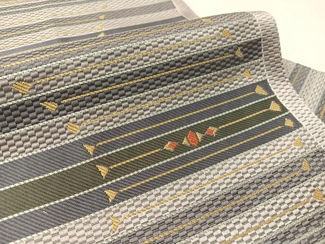 平和屋着物●本場筑前博多織　八寸名古屋帯　幾何学文様　正絹　逸品　CABK4519vp