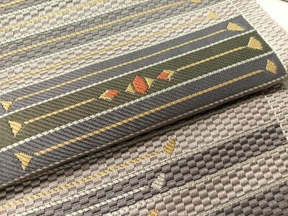 平和屋着物●本場筑前博多織　八寸名古屋帯　幾何学文様　正絹　逸品　CABK4519vp