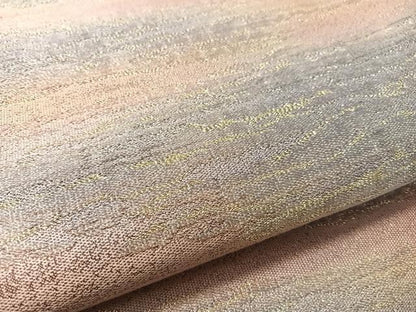 平和屋着物●六通柄袋帯　霞文　金糸　正絹　逸品　CABK4526vp