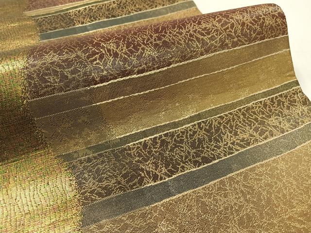 平和屋着物●両面　六通柄袋帯　横段吉祥文　金糸　引箔　やまと誂製　正絹　逸品　未使用　CABK4527vp