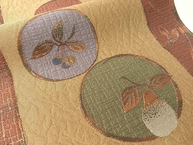 平和屋着物●本場筑前博多織　八寸名古屋帯　成り物　金糸　正絹　逸品　CABK4535vp