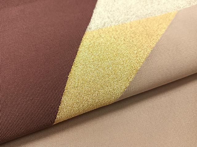 平和屋着物●爪掻き本綴れ　八寸名古屋帯　切嵌文様　金銀糸　正絹　逸品　CABK4537vp