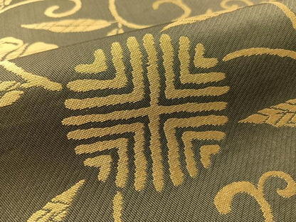 平和屋着物●六通柄　本袋帯　笹蔓花文　正絹　逸品　CABK4538vp