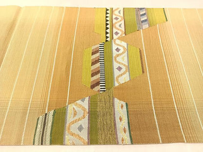 平和屋着物●両面　六通柄袋帯　すくい織　唐草文　正絹　逸品　CABK4542vp