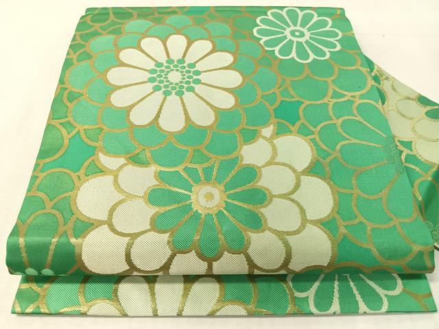 平和屋着物●西陣　川島織物　九寸名古屋帯　菊尽くし　金糸　正絹　逸品　CABK4547vp