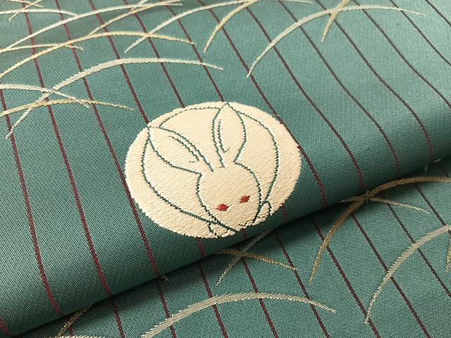 平和屋着物●六通柄袋帯　丸兎　金銀糸　正絹　逸品　CABK4549vp