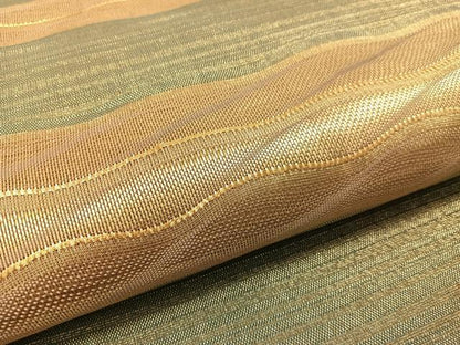 平和屋着物●太鼓柄袋帯　よろけ縞　金糸　正絹　逸品　CABK4550vp