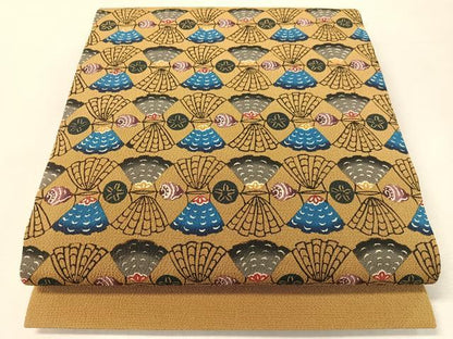 平和屋着物●本場琉球紅型　九寸開き　貝合せ　鬼しぼ縮緬　名古屋帯　正絹　逸品　CABK4554vp