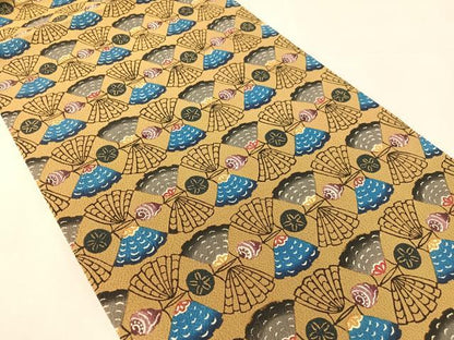 平和屋着物●本場琉球紅型　九寸開き　貝合せ　鬼しぼ縮緬　名古屋帯　正絹　逸品　CABK4554vp