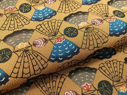 平和屋着物●本場琉球紅型　九寸開き　貝合せ　鬼しぼ縮緬　名古屋帯　正絹　逸品　CABK4554vp