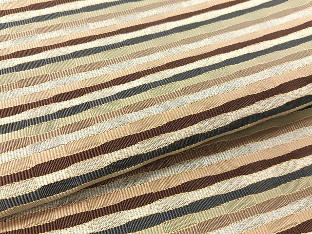 平和屋着物●八寸名古屋帯　綴れ　めがね織　よろ縞　金糸　正絹　逸品　未使用　CABK4556vp