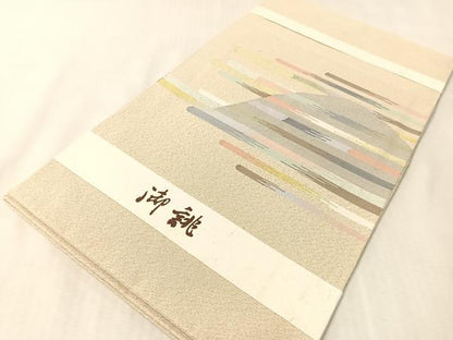 平和屋着物●八寸名古屋帯　綴れ　遠山霞文　金銀糸　正絹　逸品　未使用　CABK4557vp