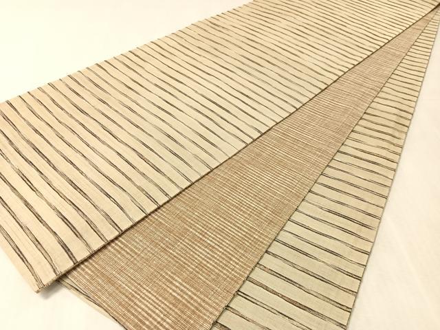 平和屋着物●インド・アッサム　野蚕糸　手織　ムガシルク　六通柄袋帯　唐織　舞葉文　正絹　逸品　CABK4560vp