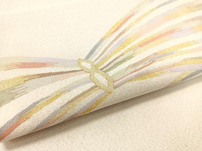 平和屋着物●九寸名古屋帯　綴れ　抽象文　金銀糸　正絹　逸品　未使用　CABK4573vp