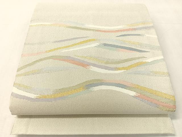 平和屋着物●八寸名古屋帯　綴れ　流水文　金銀糸　正絹　逸品　未使用　CABK4574vp