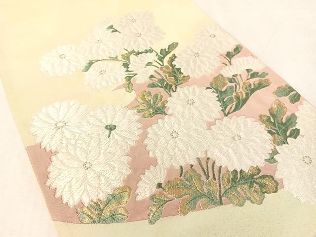 平和屋着物●太鼓柄袋帯　唐織　菊花文　金銀糸　正絹　逸品　CABK4580vp