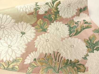 平和屋着物●太鼓柄袋帯　唐織　菊花文　金銀糸　正絹　逸品　CABK4580vp
