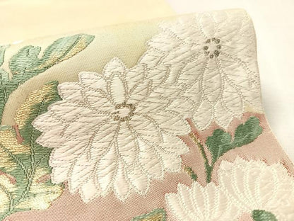 平和屋着物●太鼓柄袋帯　唐織　菊花文　金銀糸　正絹　逸品　CABK4580vp