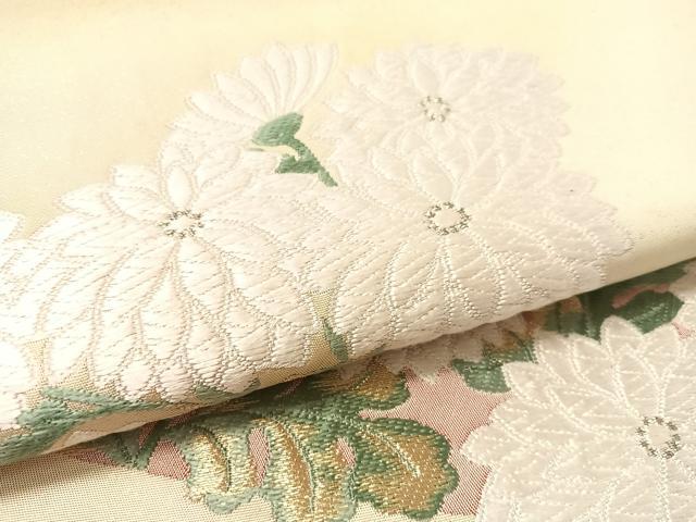平和屋着物●太鼓柄袋帯　唐織　菊花文　金銀糸　正絹　逸品　CABK4580vp