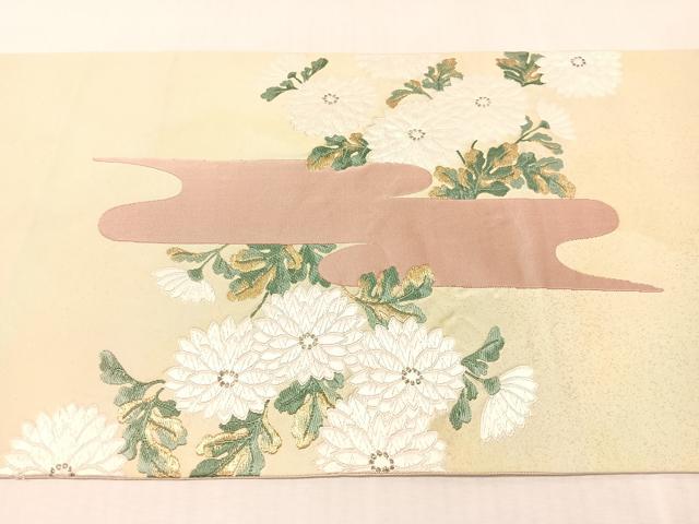 平和屋着物●太鼓柄袋帯　唐織　菊花文　金銀糸　正絹　逸品　CABK4580vp