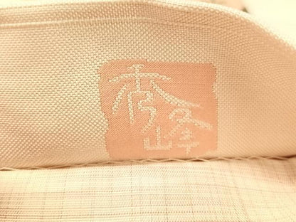 平和屋着物●西陣　六通柄袋帯　作家物　市松風景文　反端付き　正絹　逸品　CABK4591vp