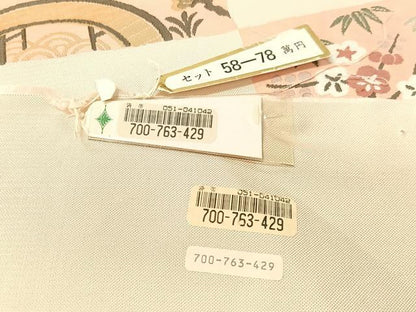 平和屋着物●西陣　六通柄袋帯　作家物　市松風景文　反端付き　正絹　逸品　CABK4591vp