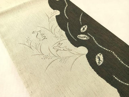 平和屋着物●西陣 京都友禅作家集団 名門 倉染匠 一乃倉 両面 六通柄袋帯 絞り ぜんまい紬 和紙  跳兎 金通地 証紙付 逸品未使用CABK4596vp