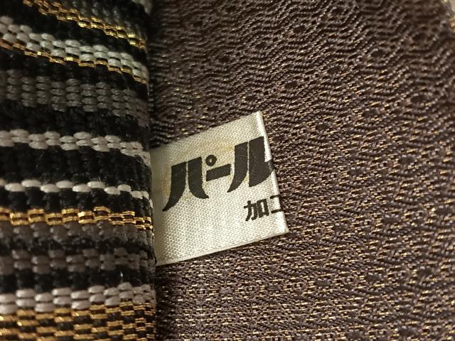 平和屋着物●ひなや工房　くむ・あむ・おる　伊豆蔵明彦　組織　太鼓柄袋帯　幾何学文様　金糸　正絹　逸品　CABK4597vp
