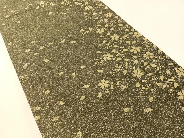 平和屋着物●両面　全通柄袋帯　蛍暈し　舞桜　やまと誂製　正絹　逸品　未使用　CABK4598vp