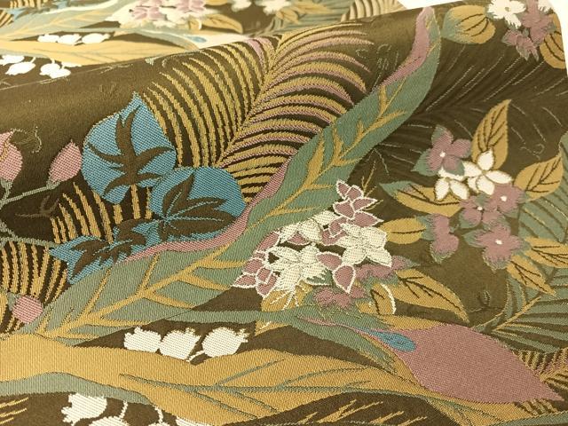 平和屋着物●二代目清次郎　手描き　六通柄袋帯　草花文　正絹　逸品　未使用　CABK4604vp