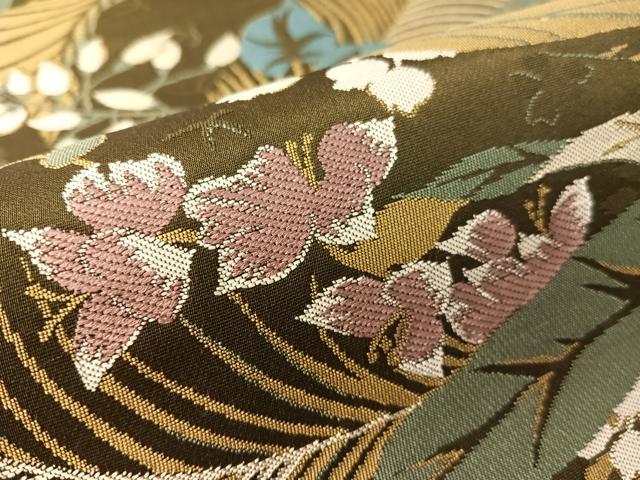 平和屋着物●二代目清次郎　手描き　六通柄袋帯　草花文　正絹　逸品　未使用　CABK4604vp