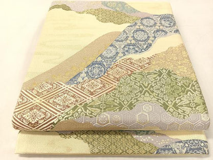 平和屋着物●六通柄袋帯　唐織　綴れ　道長吉祥花文　銀糸　ますいわ屋扱い　正絹　逸品　CABK4605vp