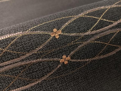 平和屋着物●六通柄袋帯　横段吉祥花文　金糸　正絹　逸品　未使用　CABK4608vp