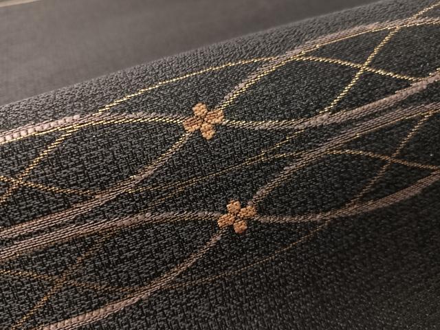 平和屋着物●六通柄袋帯　横段吉祥花文　金糸　正絹　逸品　未使用　CABK4608vp