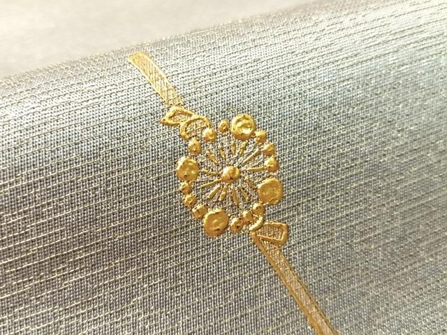 平和屋着物●金彩友禅　卓越技能者・名工・和田光正　太鼓柄袋帯　簪　金通し地正絹　逸品　CABK4614vp