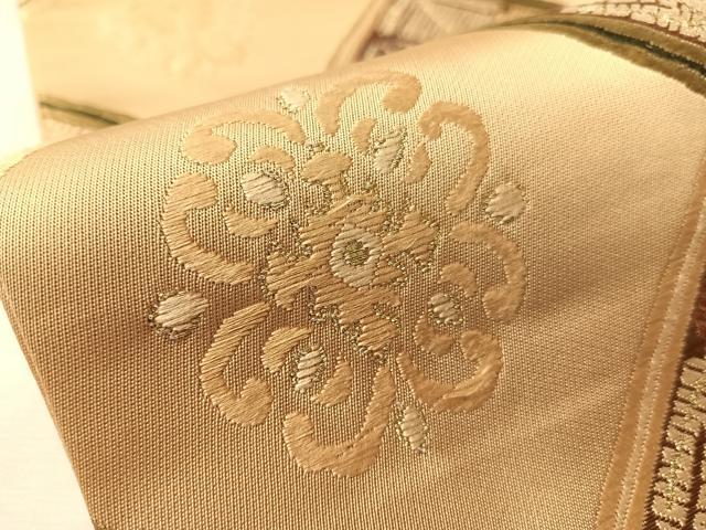 平和屋着物●六通柄袋帯　唐織　菱花文　金糸　正絹　逸品　CABK4616vp