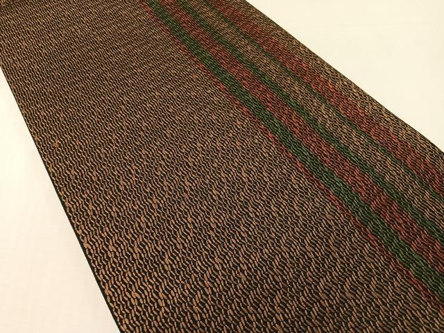 平和屋着物●全通柄袋帯　間道　正絹　逸品　未使用　CABK4620vp