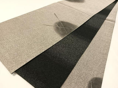 平和屋着物●中国三大刺繍　相良刺繍　両面　太鼓柄袋帯　抽象文様　正絹　逸品　未使用　CABK4621vp