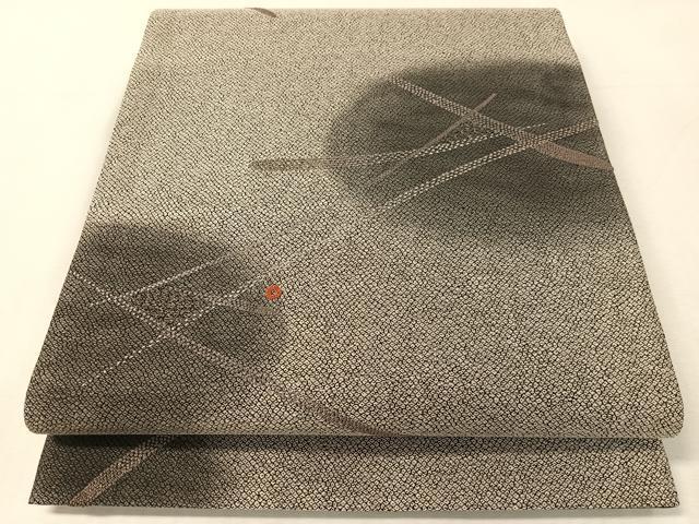 平和屋着物●中国三大刺繍　相良刺繍　両面　太鼓柄袋帯　抽象文様　正絹　逸品　未使用　CABK4621vp