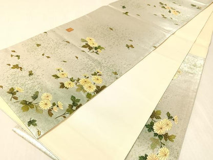 平和屋着物●漆工芸作家　金森一博　六通柄袋帯　菊花文　金銀彩　引箔　正絹　逸品　CABK4622vp