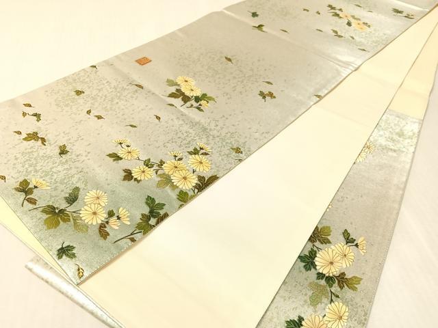 平和屋着物●漆工芸作家　金森一博　六通柄袋帯　菊花文　金銀彩　引箔　正絹　逸品　CABK4622vp