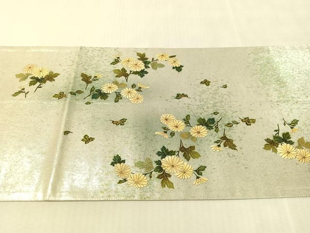 平和屋着物●漆工芸作家　金森一博　六通柄袋帯　菊花文　金銀彩　引箔　正絹　逸品　CABK4622vp