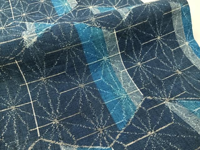 平和屋着物●六通柄袋帯　紬地　麻の葉亀甲文　正絹　逸品　CABK4623vp