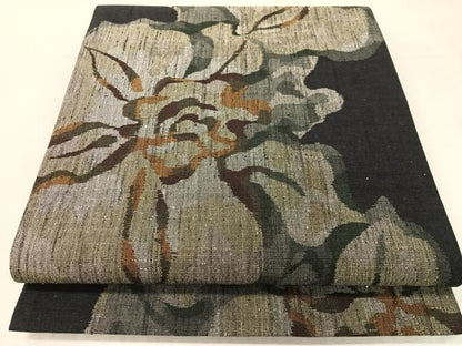 平和屋着物●結城全通絣帯　袋帯　紬地　舞花文　正絹　逸品　CABK4625vp